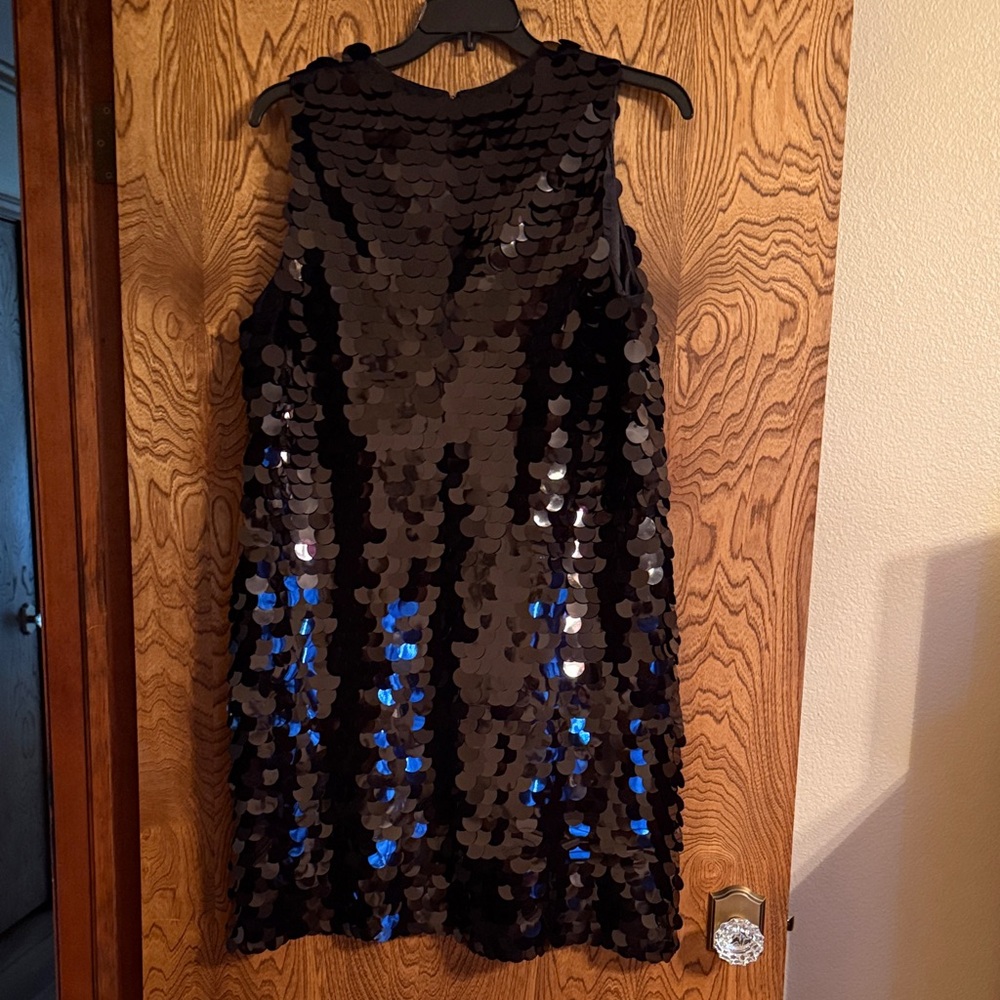 Chico's Black and Silver Sequin Mini Dress - Picture 3 of 4